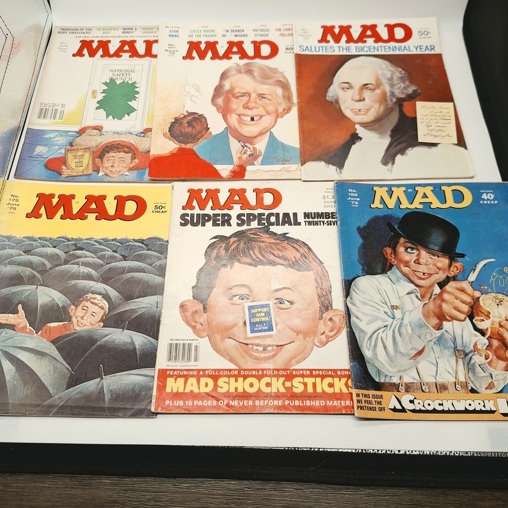 Vintage MAD Magazine Lot of 6 Issues 1973-1979 Super Special Crockwork Lemon